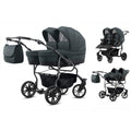 Carucior pentru gemeni 3 in 1 Mikado Goldstar GS-10 Grafit/Cadru negru/Roti negru carucior-gemeni