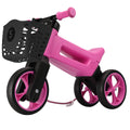 Bicicleta fara pedale cu cosulet pentru ghidon, 2 in 1, 18+ luni, pneuri si manere de cauciuc, 4 nivele de reglaj pe inaltime, Funny Wheels Rider SuperSport Violet/Black
